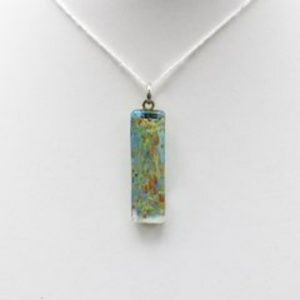Blue Green Yellow Gold Dichroic Glass Pendant